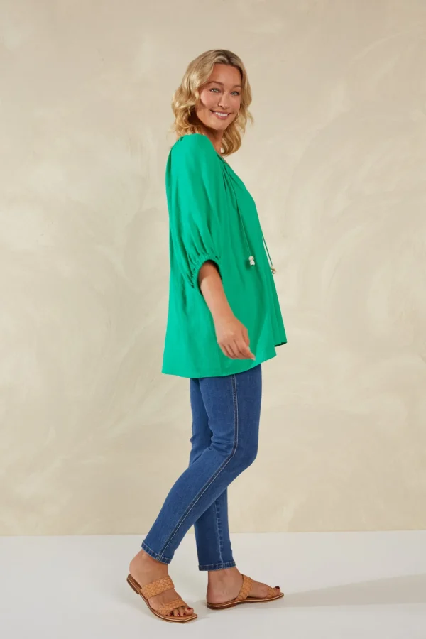 Haven Sardinia Relaxed Blouse - Verde Best
