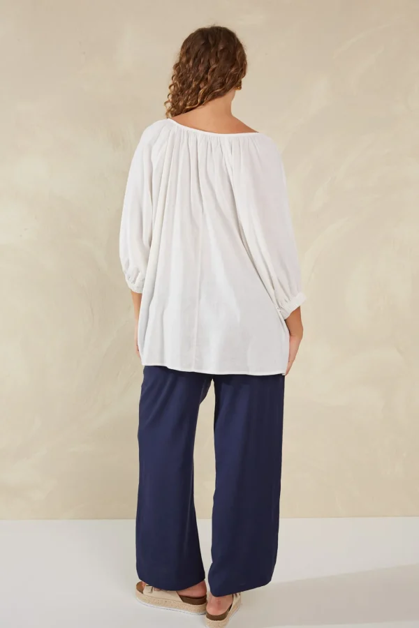 Haven Sardinia Relaxed Blouse - Bianco Clearance