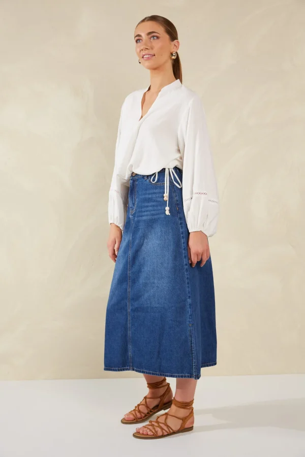 Haven Sardinia Tie Blouse - Bianco Hot