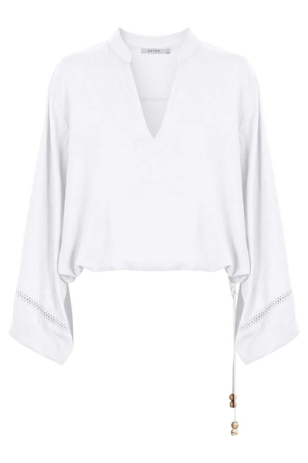 Haven Sardinia Tie Blouse - Bianco Hot