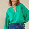 Haven Sardinia Tie Blouse - Verde Clearance