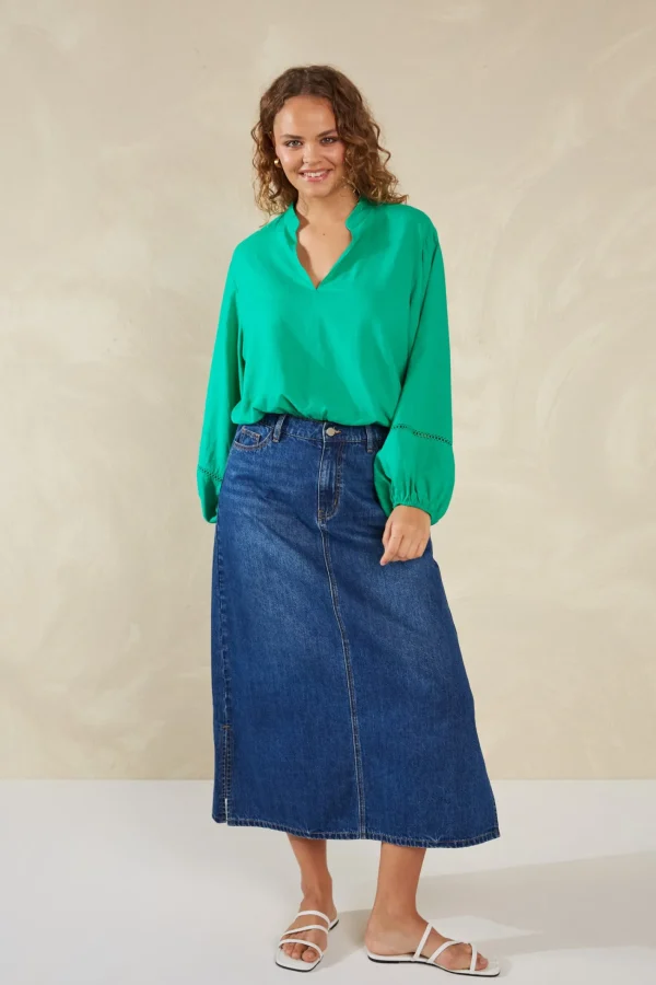 Haven Sardinia Tie Blouse - Verde Clearance