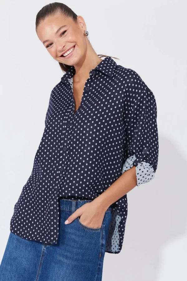 Haven Vanuatu Shirt - Navy Clearance
