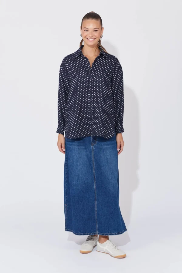 Haven Vanuatu Shirt - Navy Clearance