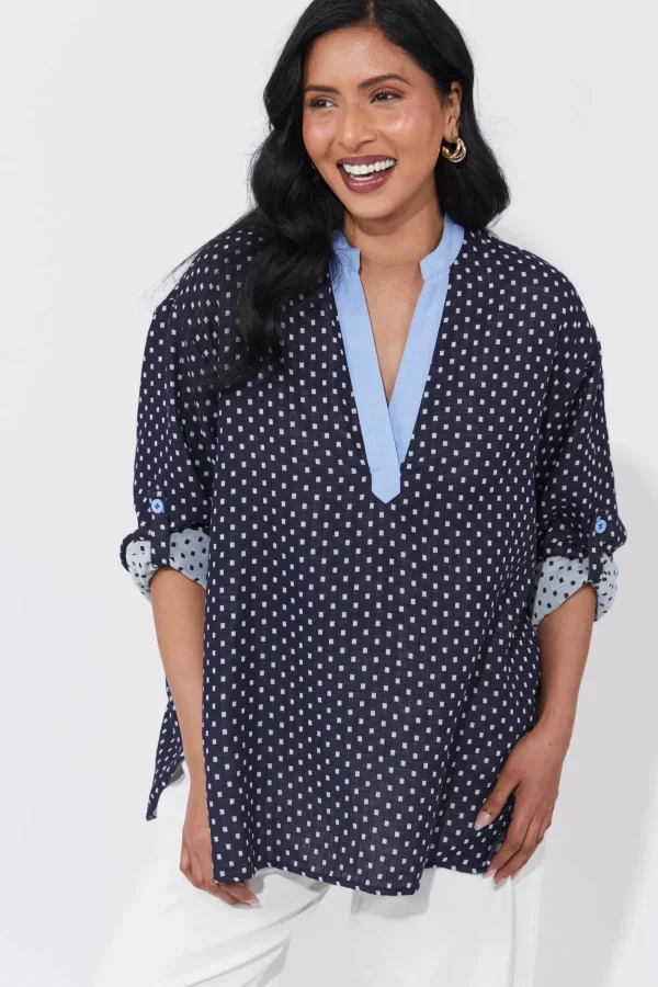 Haven Vanuatu Top - Navy Sale