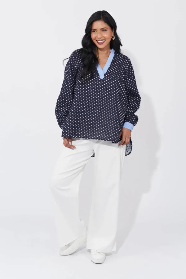 Haven Vanuatu Top - Navy Sale